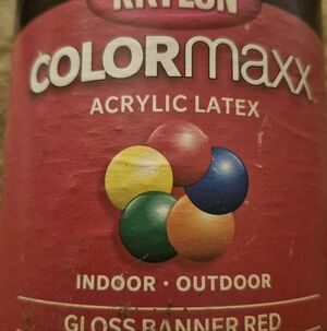 KRYLON  COLORmaxx Acrylic Latex Paint, 1 Quart 833ZR7 Red New Indoor Outdoor